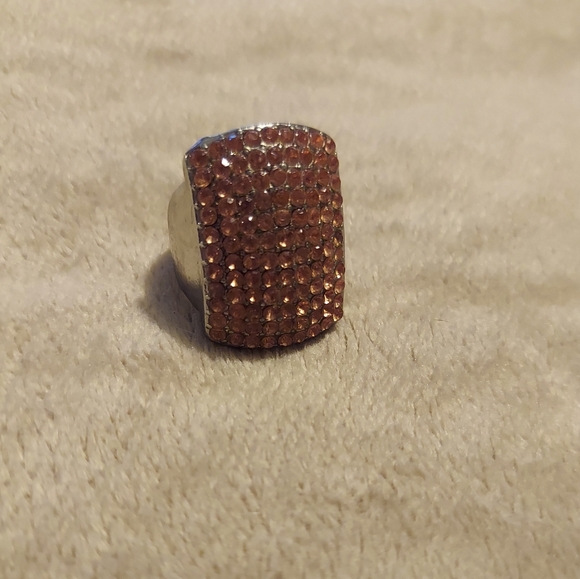 Stretch Orange gemstone Statement Ring - Picture 2 of 6